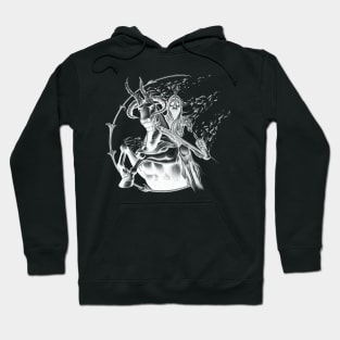 Death Warrior Riding a Mythical Beast while Disintegrating Hoodie